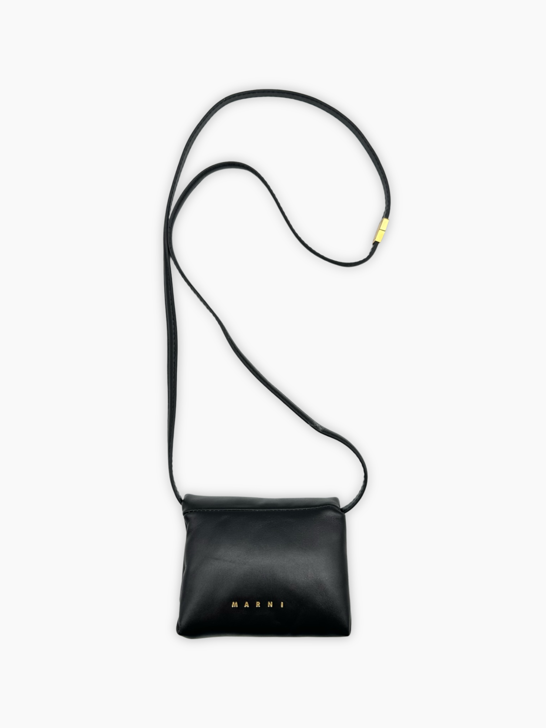 Borsa Prisma Mini Marni in pelle nera vista frontale