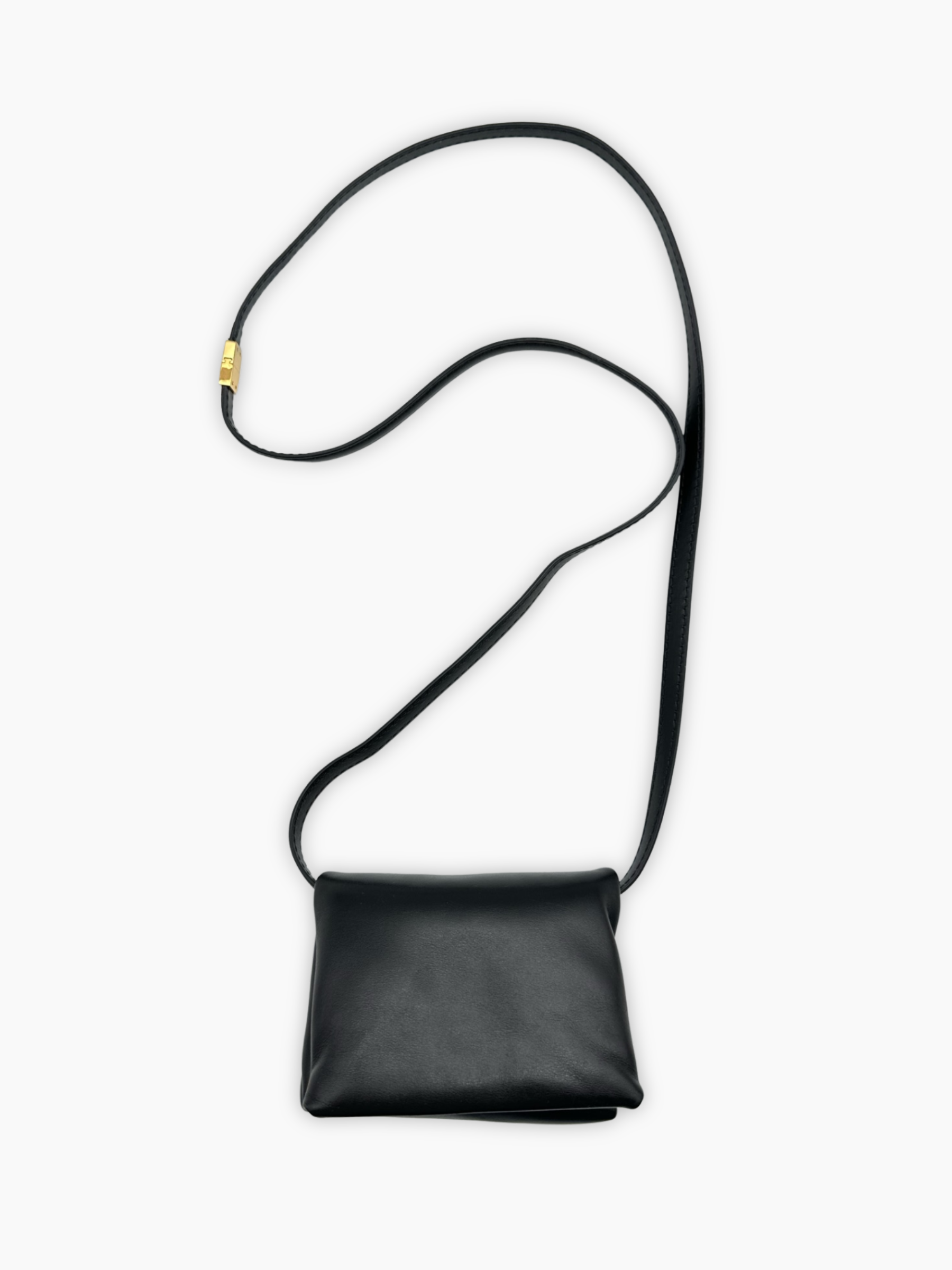 Borsa Prisma Mini Marni in pelle nera vista retro con logo