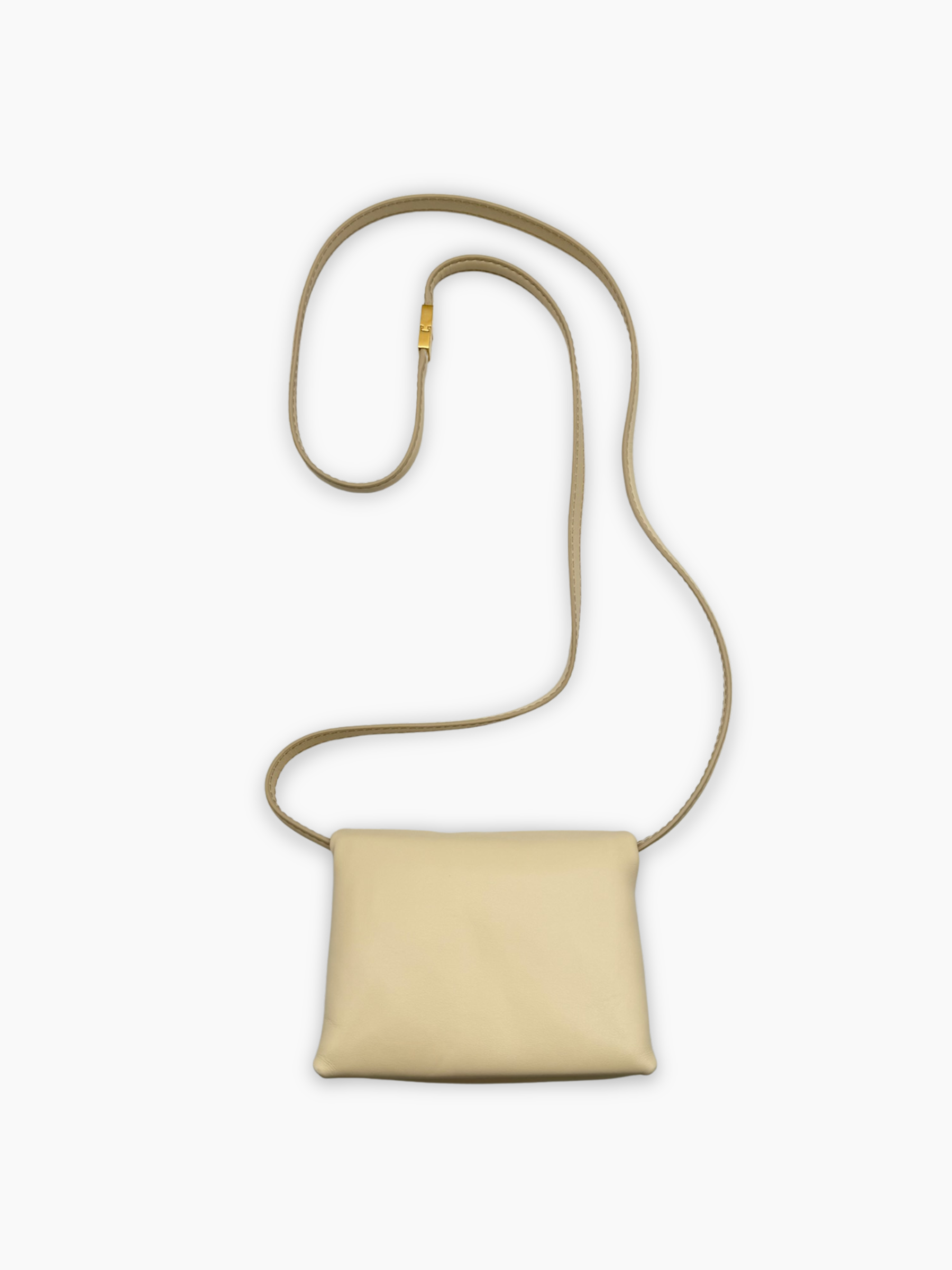 Borsa Prisma Mini Marni in pelle panna vista retro con logo