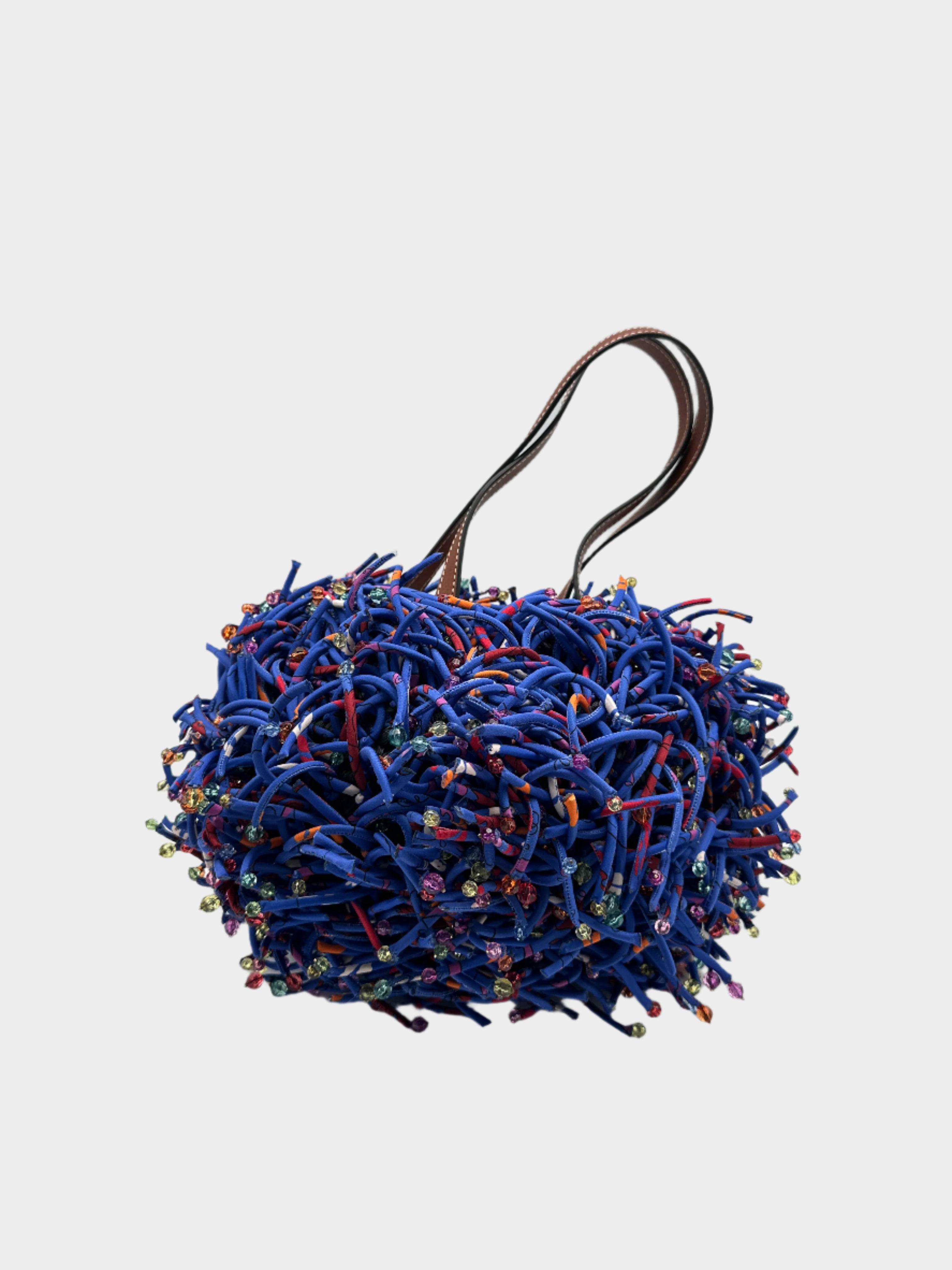 Borsa tote Emilio Pucci in lycra multicolor con cristalli e manici in pelle

