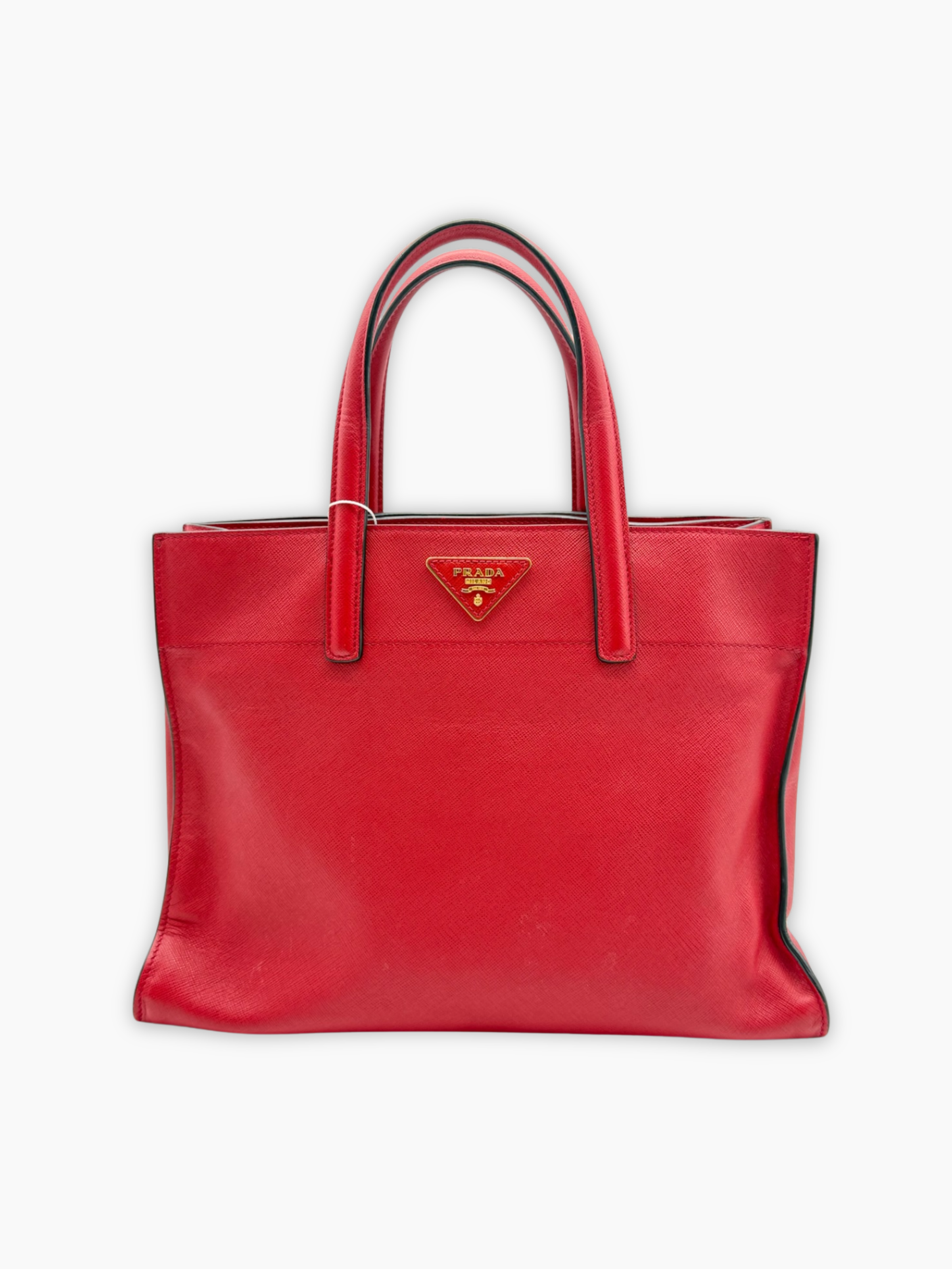 Borsa tote rossa in pelle Saffiano Prada vista frontale