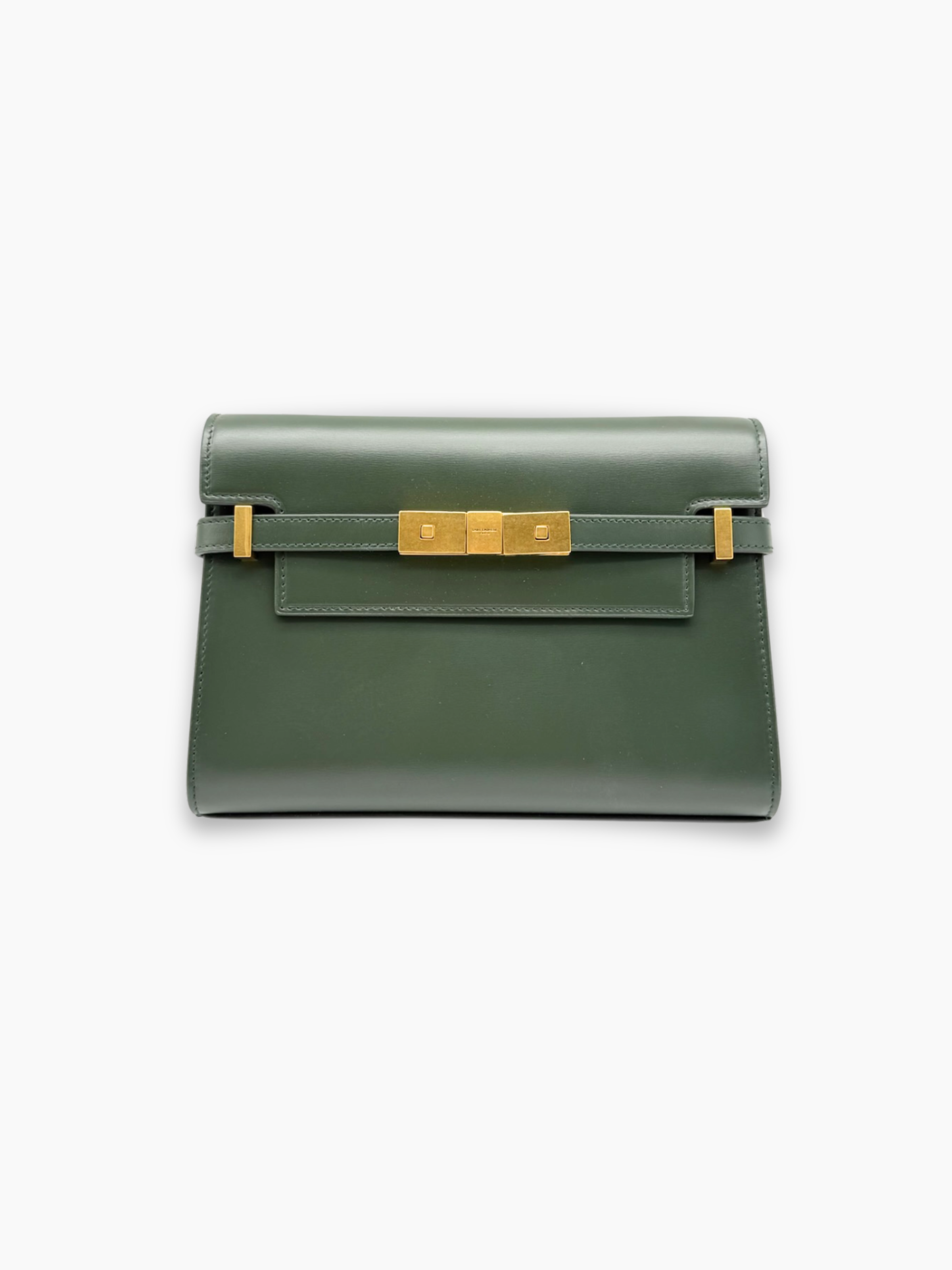 borsa-verde-pelle-chiusura-oro-saint-laurent