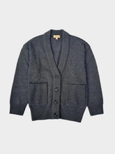 Dark Grey Melange Wool Knit Cardigan -  | dBlank