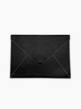 Black Leather Envelope With Contrast Stitching -  | dBlank