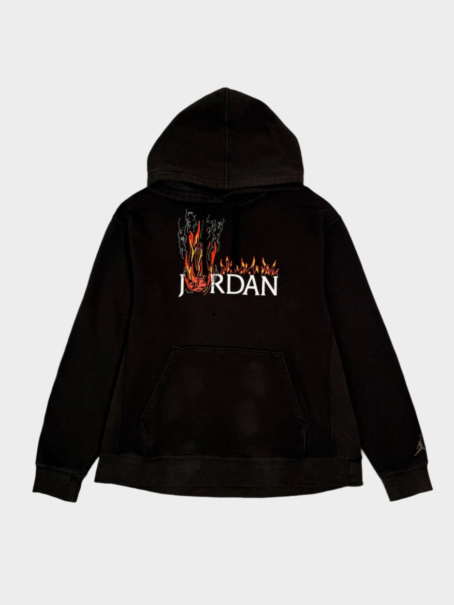 felpa Cactus Jack, felpa Jordan Travis Scott, felpa Jordan fiamme, streetwear Travis Scott, felpa nera Jordan, felpa Cactus Jack uomo