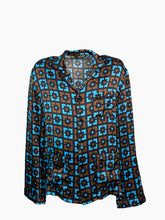 Camicia Geometrica Marrone Azzurra - Multicolore | Qlhype