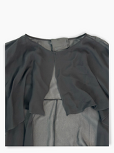 Black Chiffon Shirt with Drapes -  | dBlank