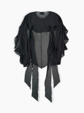 Black Chiffon Shirt with Drapes -  | dBlank