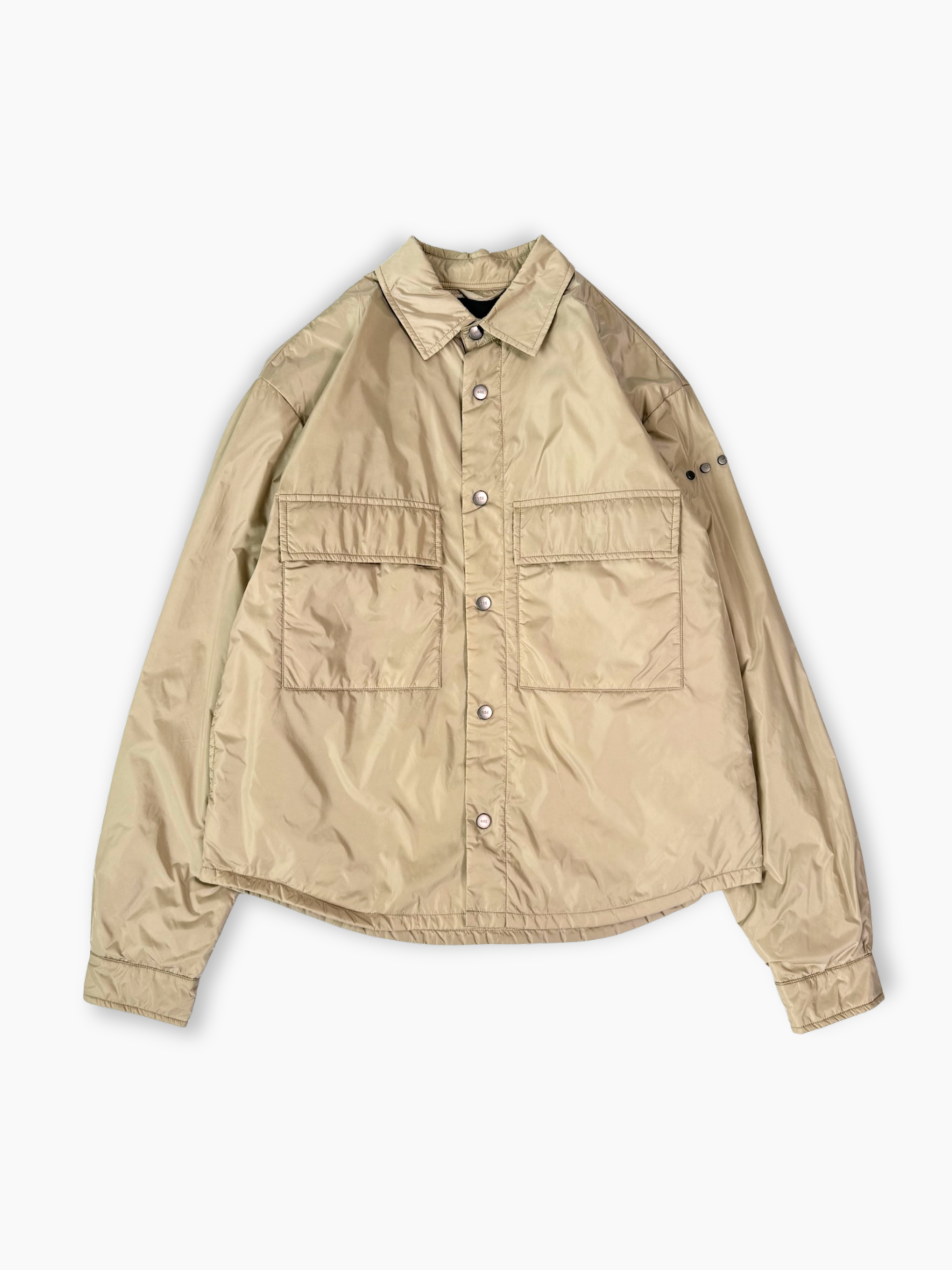 Camicia imbottita beige ADD con tasche frontali