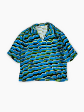 Light Blue Multicolor Shirt With Wave Print -  | dBlank