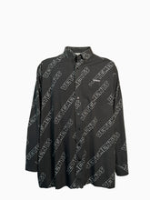 Camicia Nera Logo All Over - Grigio | Qlhype