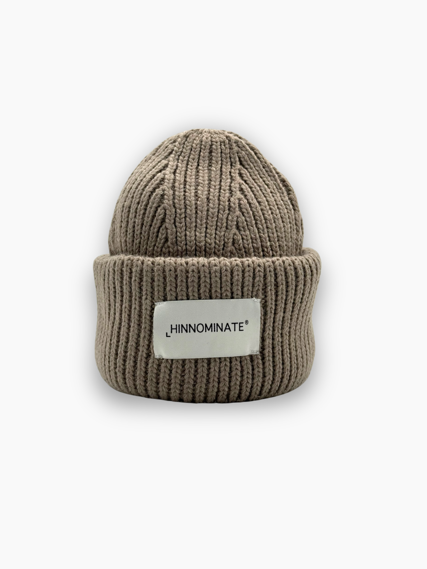Dove Gray Knit Hat With External Label | Qlhype