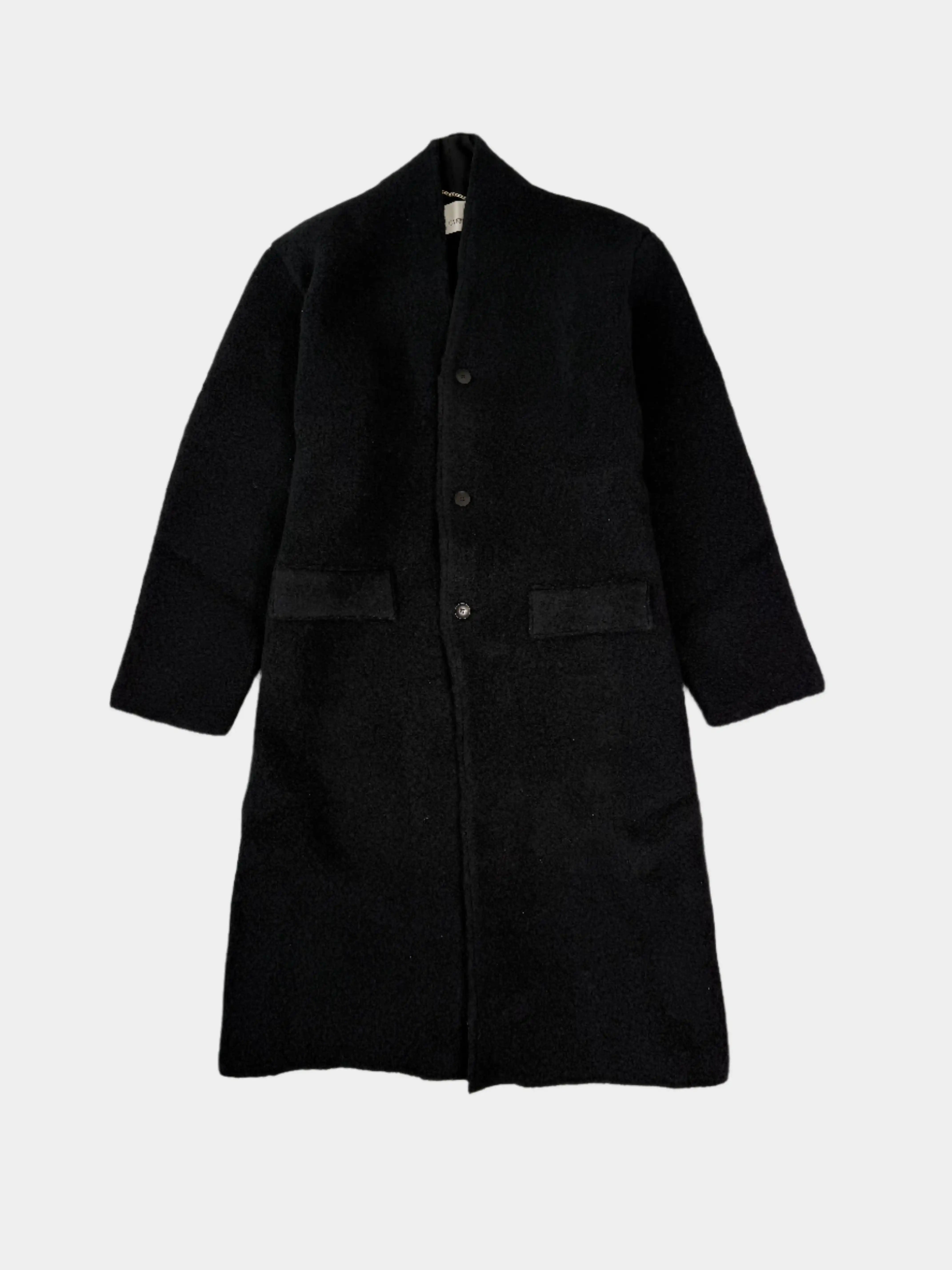 cappotto nero lana, cappotto maglia uomo donna, capospalla nero elegante, cappotto invernale lana, cappotto con tasche a patta