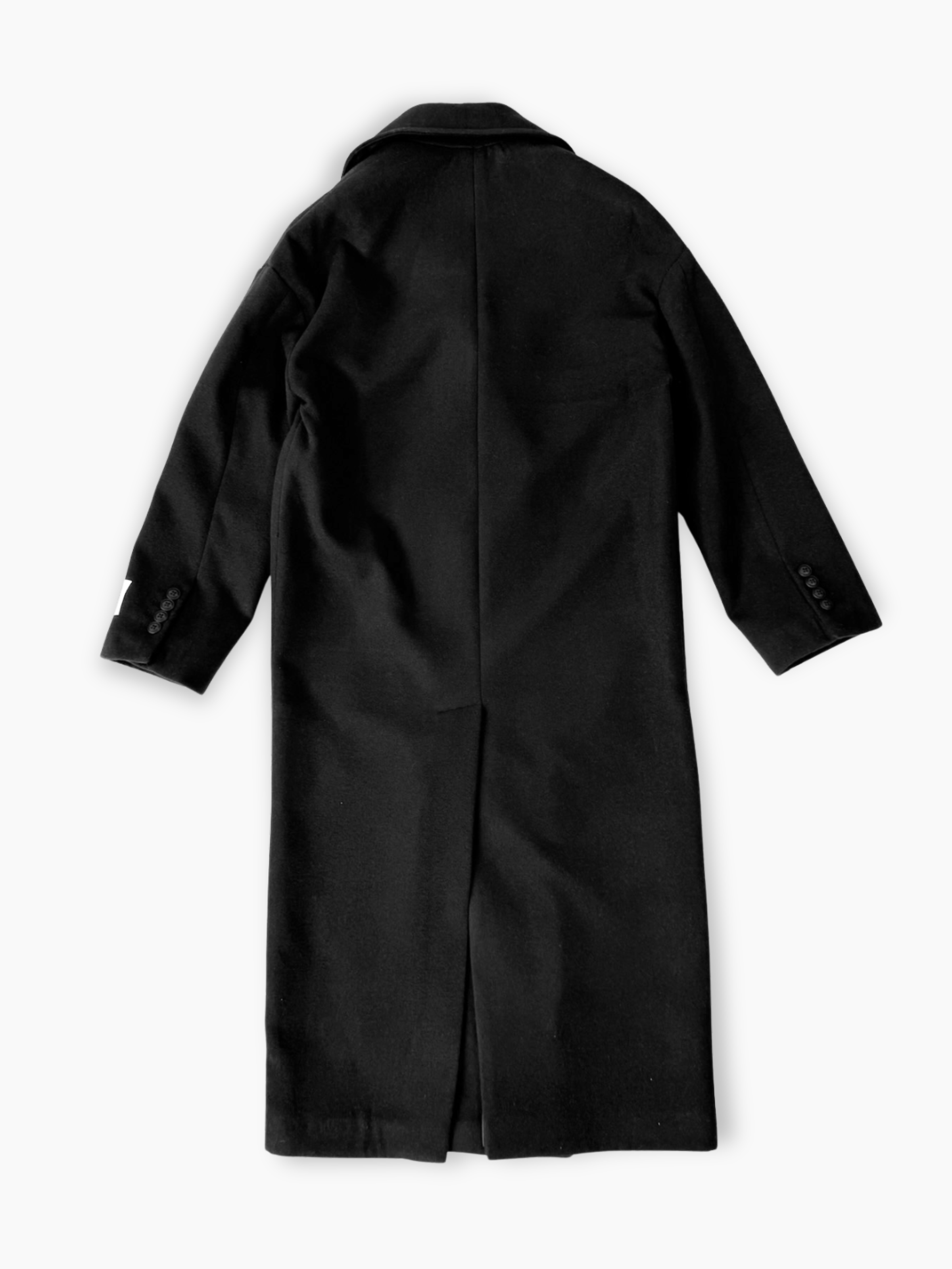 Cappotto nero Hinnominate doppiopetto visto da dietro