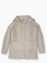 White Cable Knit Cardigan -  | Qlhype