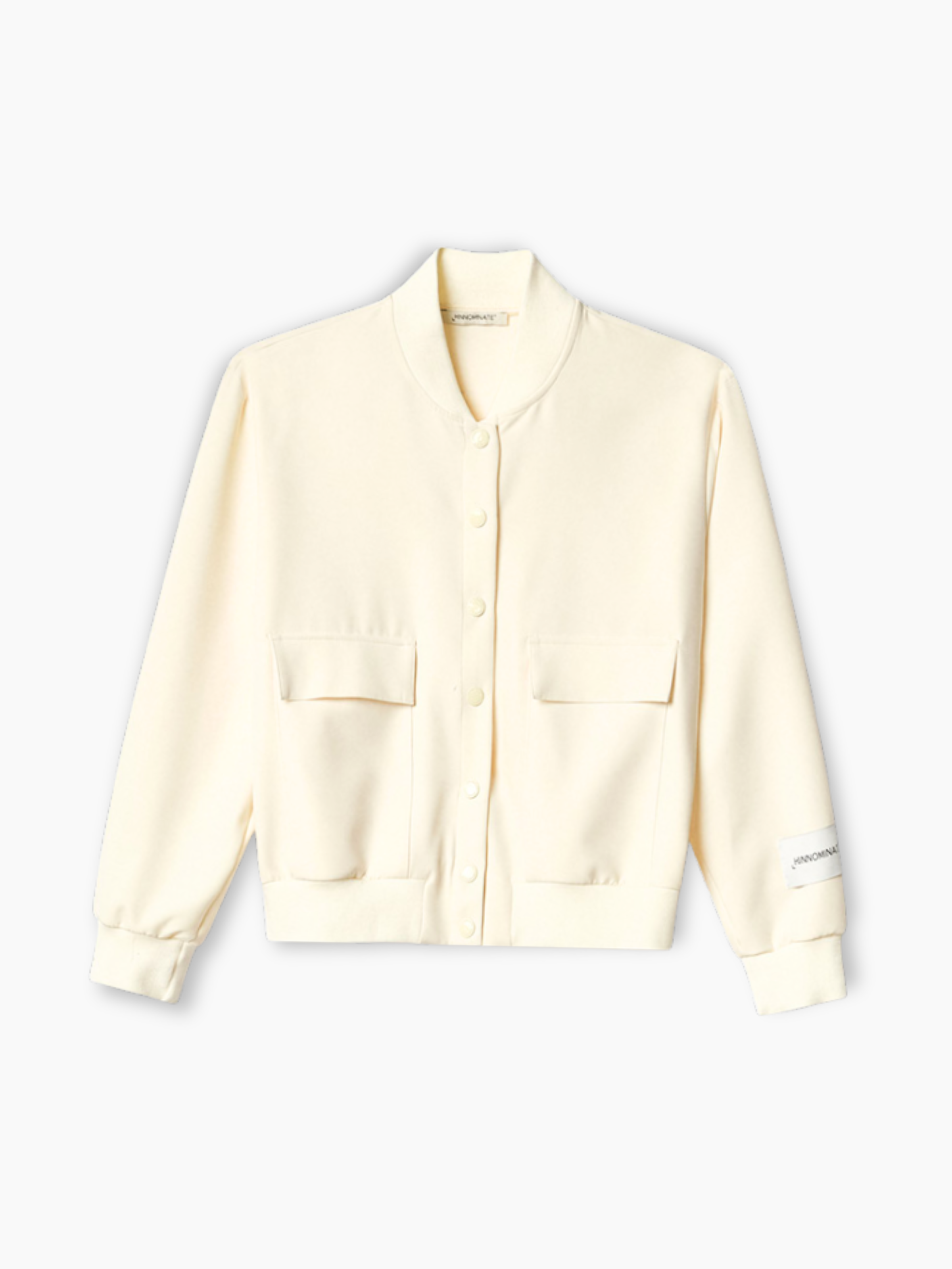 Cardigan bianco corto Hinnominate con bottoni e tasche frontali vista frontale