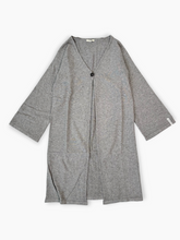 Long Grey Melange Viscose Cardigan -  | dBlank