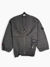 Cardigan Grigio Patchwork Zip - Grigio | dBlank