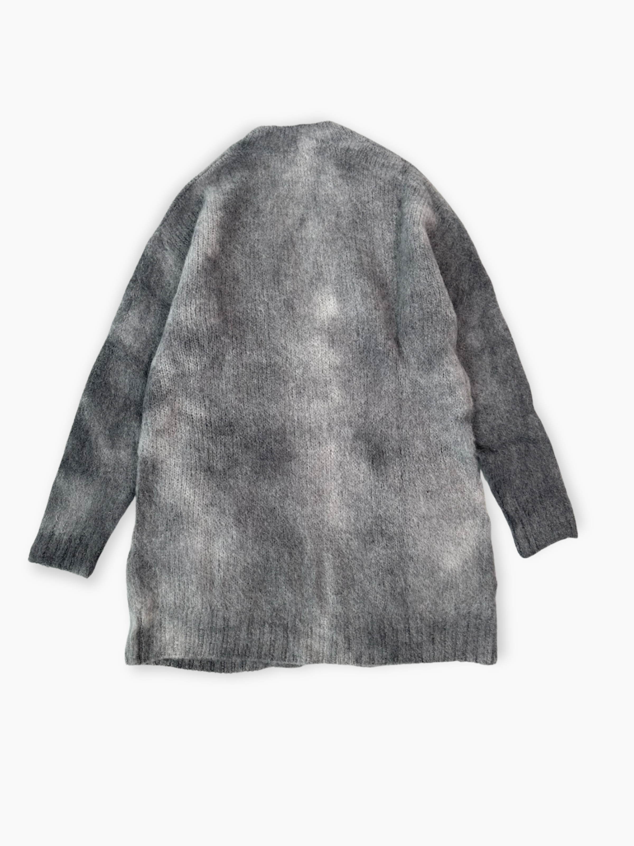 Cardigan grigio Hinnominate in misto mohair con effetto tie-dye e tasche
