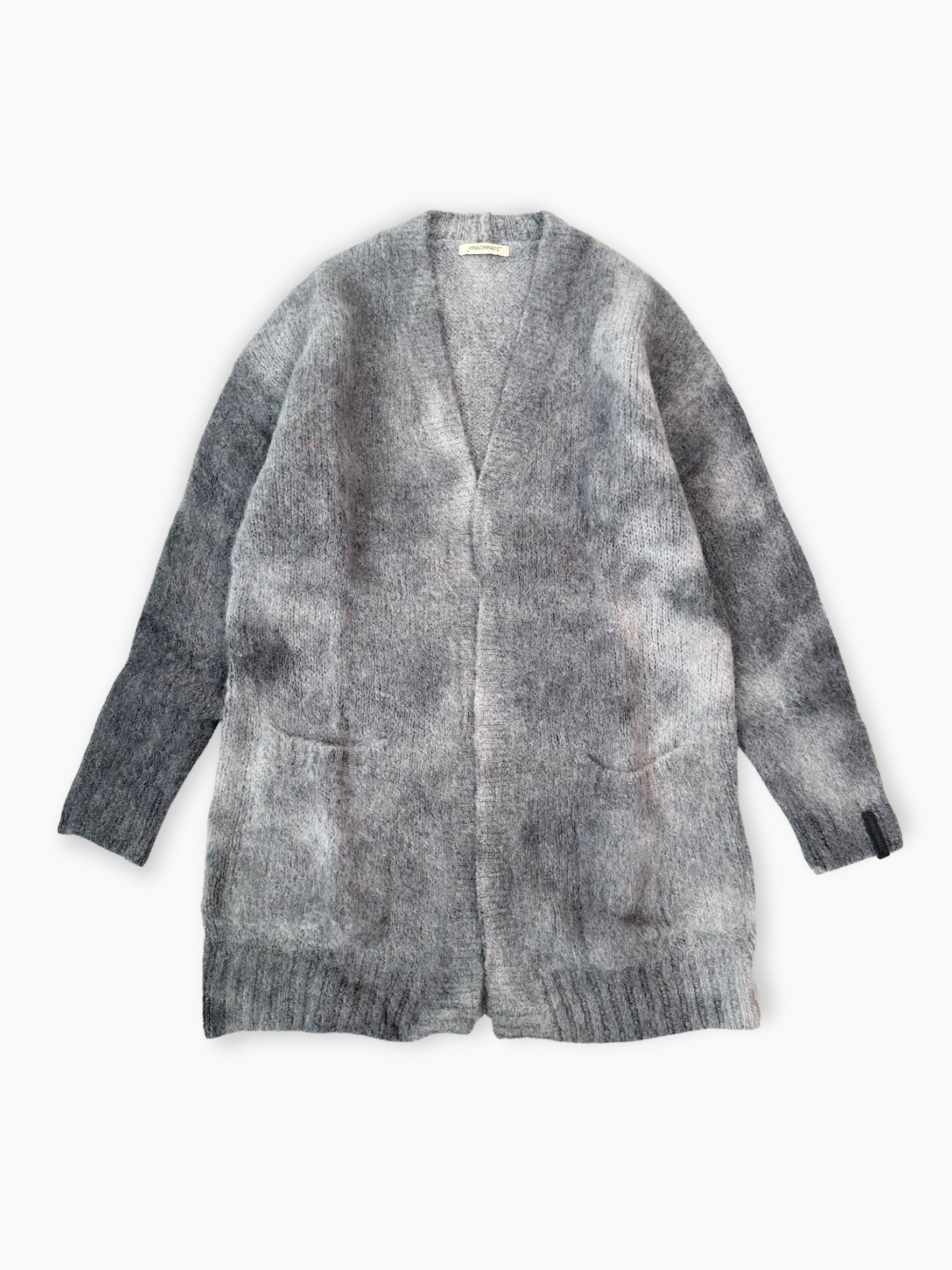 Cardigan grigio Hinnominate in misto mohair con effetto tie-dye e tasche