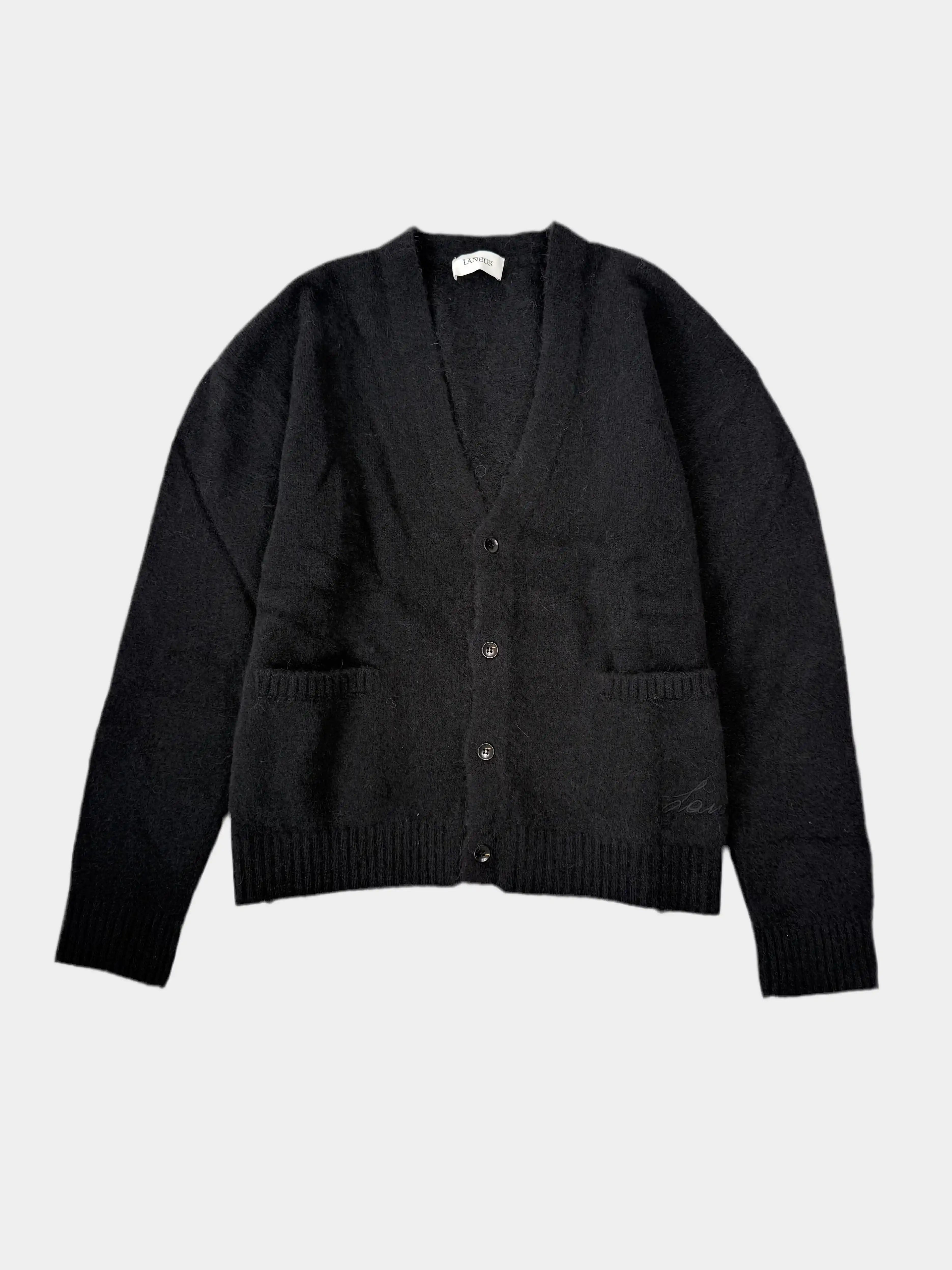 cardigan Laneus nero in lana, vista frontale
