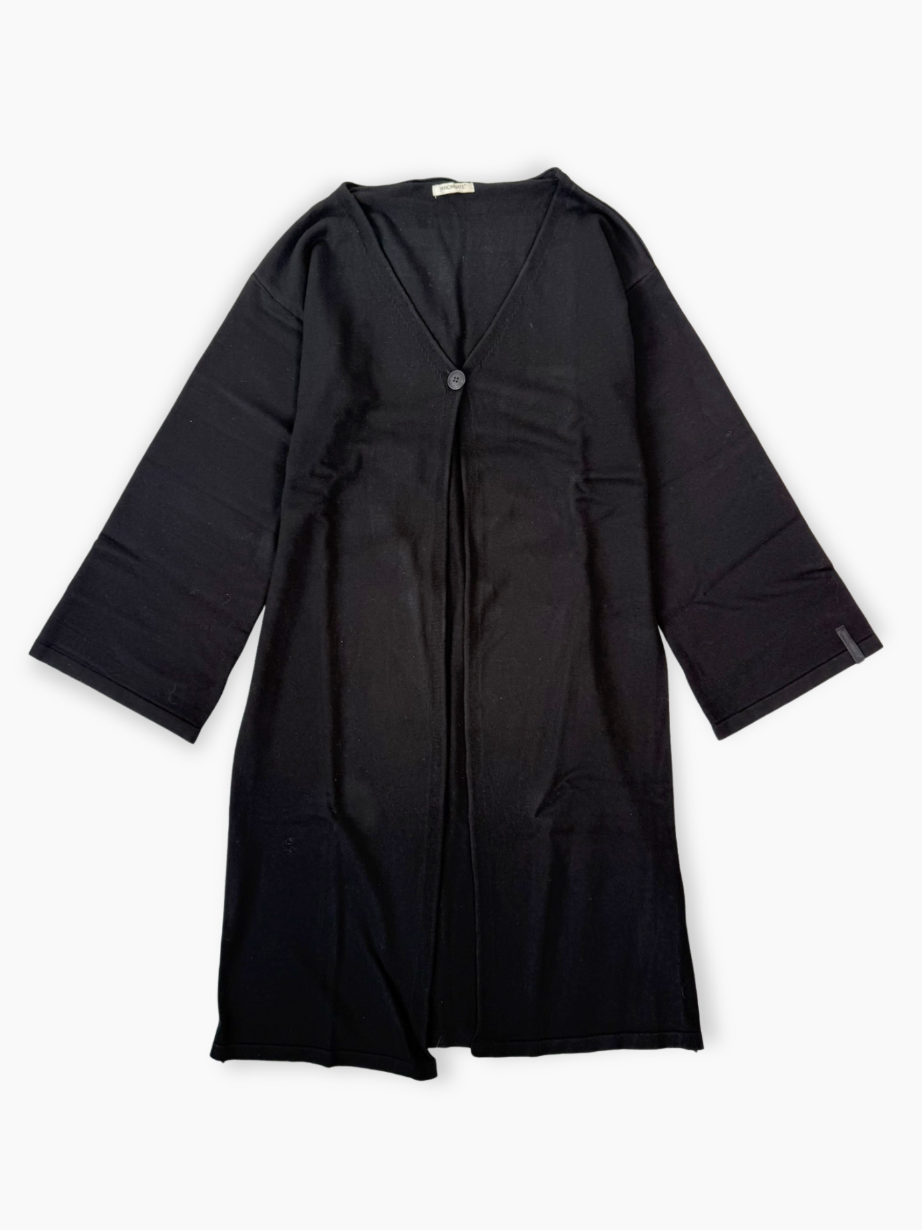 Cardigan lungo Hinnominate nero in viscosa con scollo a V e maniche ampie