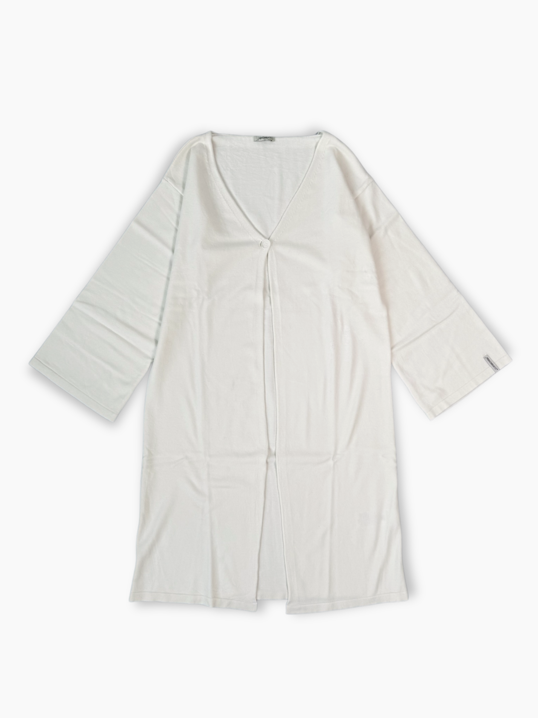 Cardigan bianco lungo in viscosa Hinnominate con bottone singolo e maniche ampie