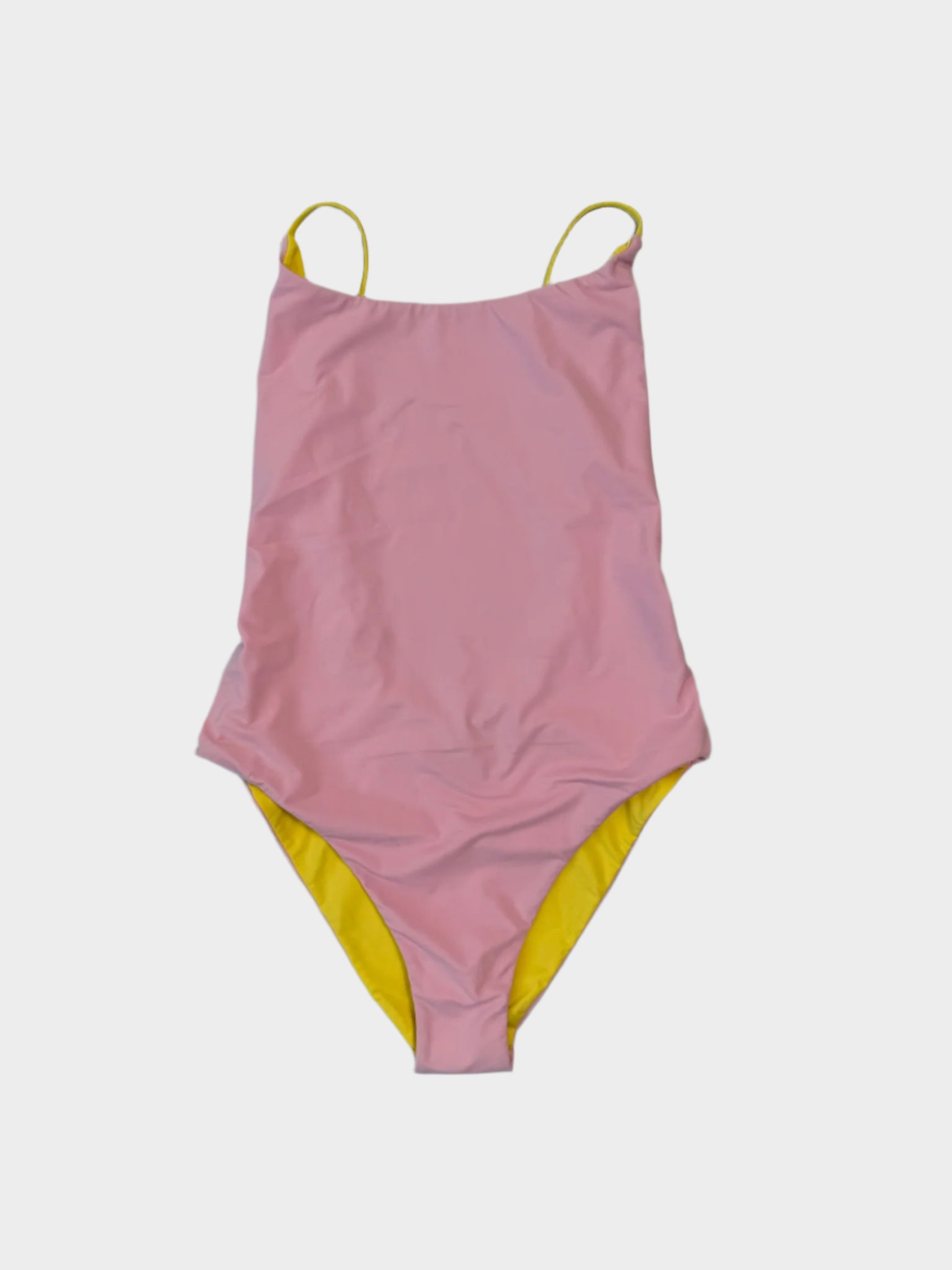 Costume intero Cecille rosa e giallo visto dal fronte