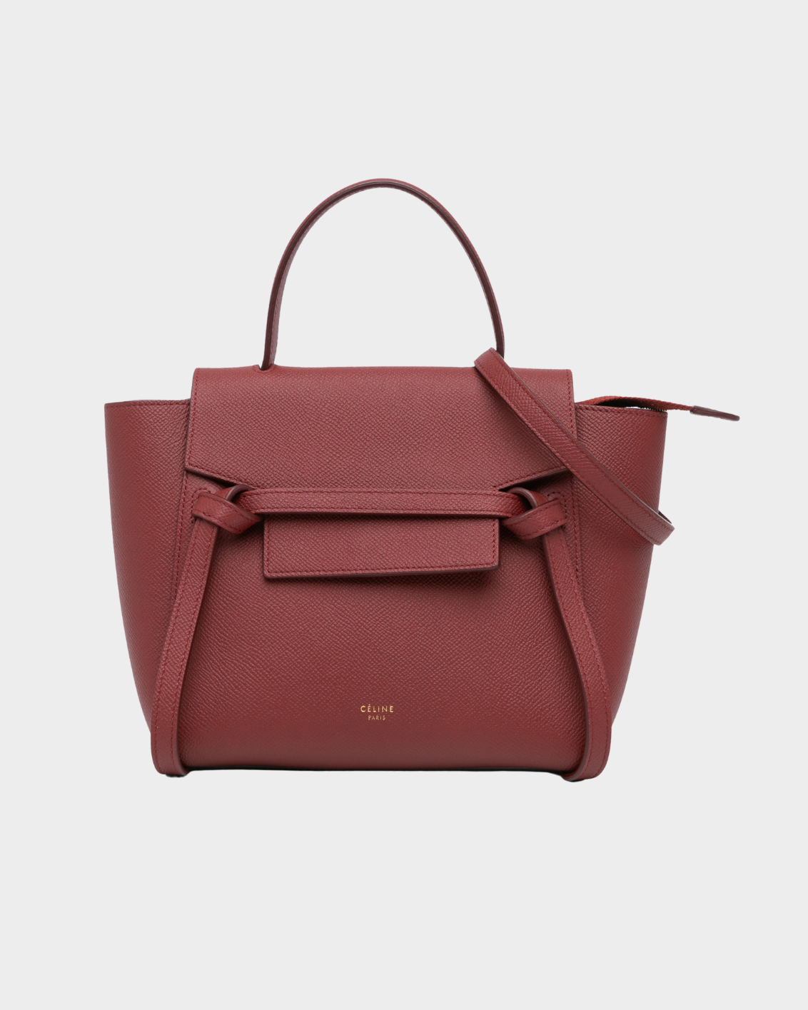 Borsa Céline In Pelle Bordeaux Con Tracolla E Manico