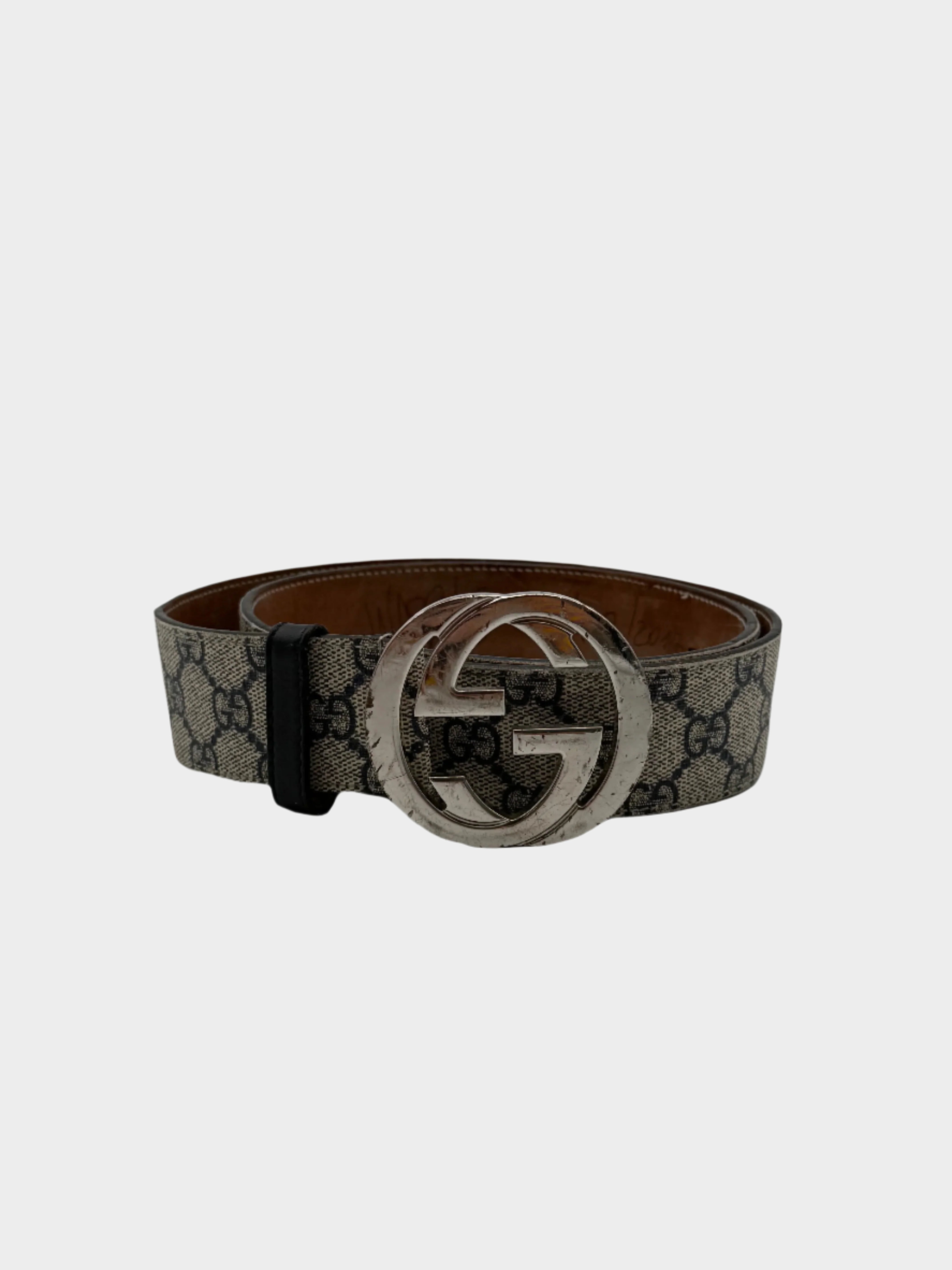 cintura Gucci, cintura GG Supreme, cintura con logo GG, accessori Gucci uomo donna, cintura designer

