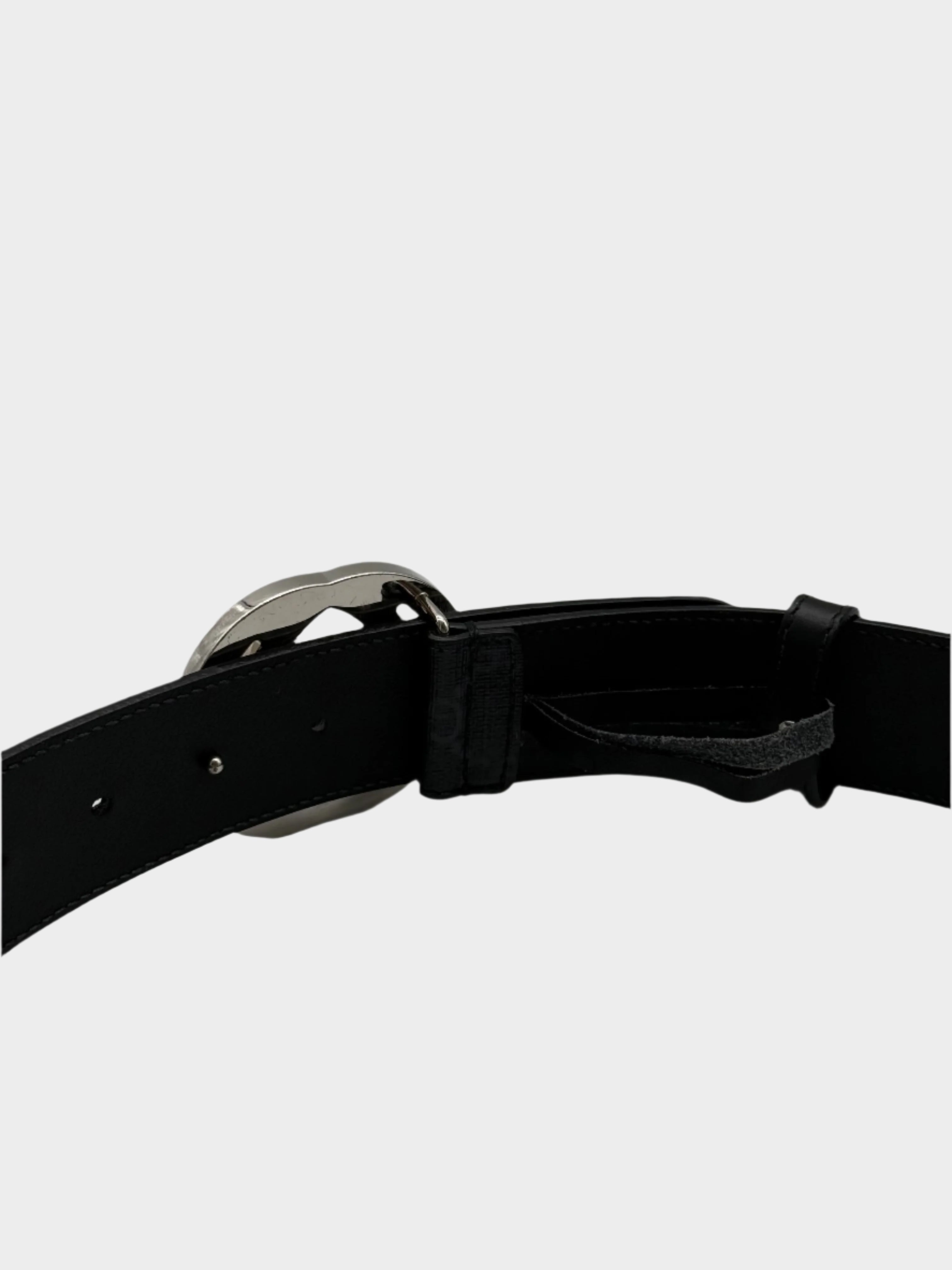 Cintura GG Supreme Nera Con Fibbia Logo