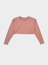 Pink Jersey Long Sleeve Crop Top With Print -  | dBlank
