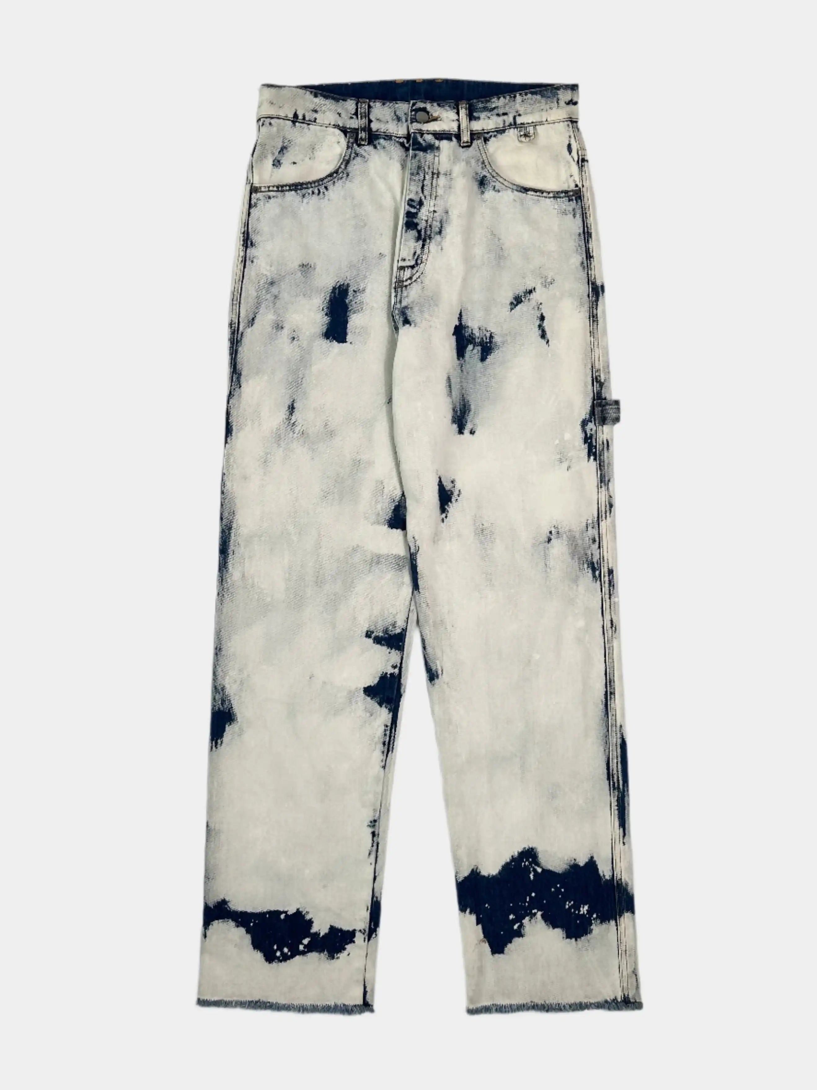 jeans darkpark, jeans tie dye, jeans effetto candeggiato, pantaloni in denim, jeans sfrangiati, jeans uomo urban, qlhype