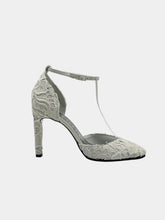 White Lace Pumps With Ankle Strap -  | dBlank