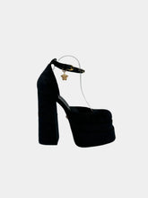 Décolleté In Velluto Nero Con Plateau E Cinturino Gioiello -  | dBlank