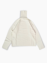 White Turtleneck Sweater With Flock Print -  | dBlank