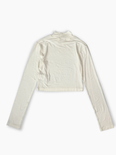 White Viscose Crop Turtleneck -  | dBlank