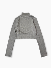 Melange Grey Viscose Crop Turtleneck -  | dBlank