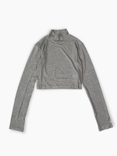 Melange Grey Viscose Crop Turtleneck -  | dBlank
