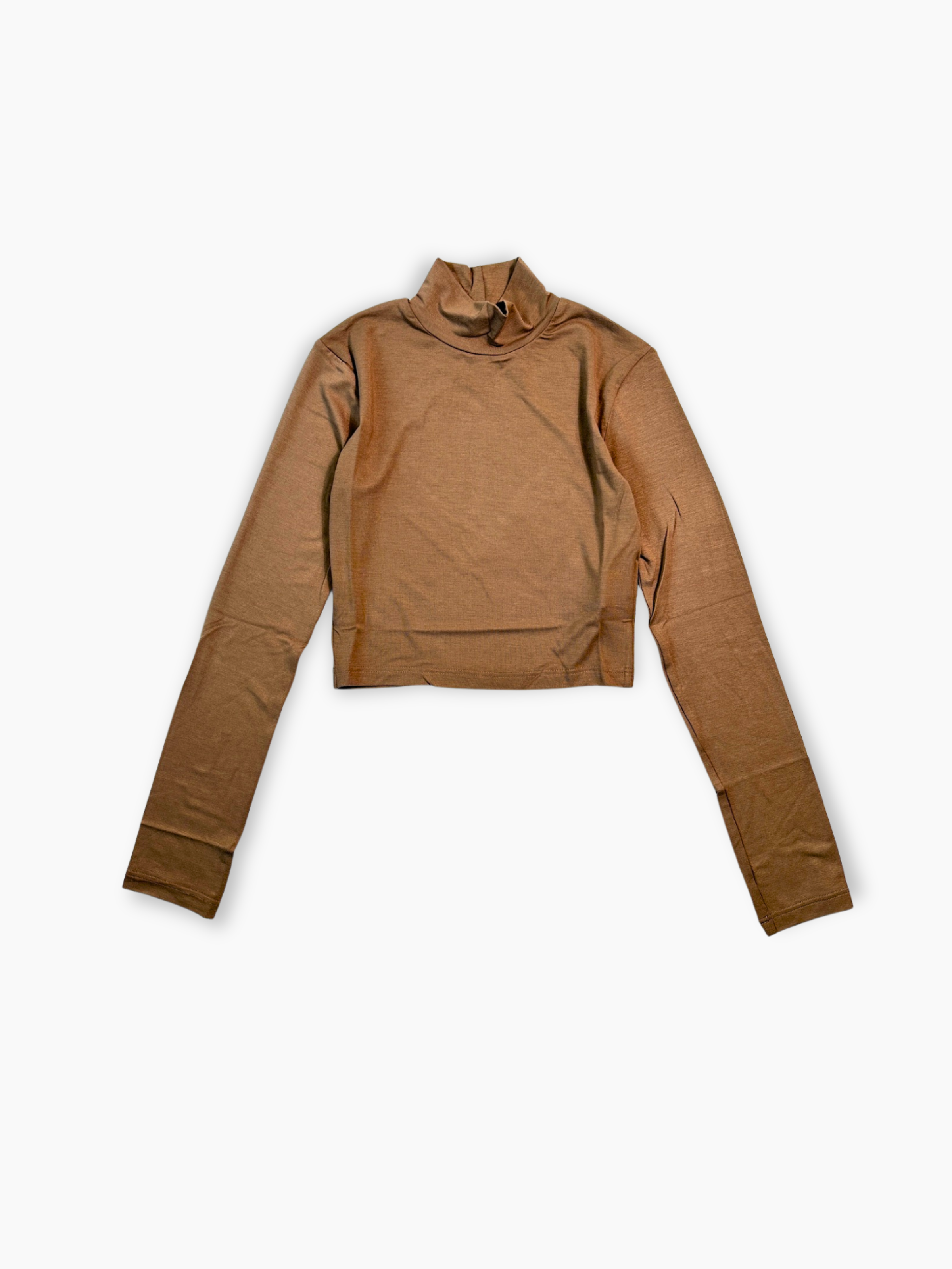 Dolcevita cropped marrone in viscosa Hinnominate con collo alto