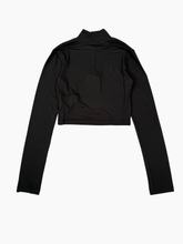 Black Viscose Crop Turtleneck -  | dBlank