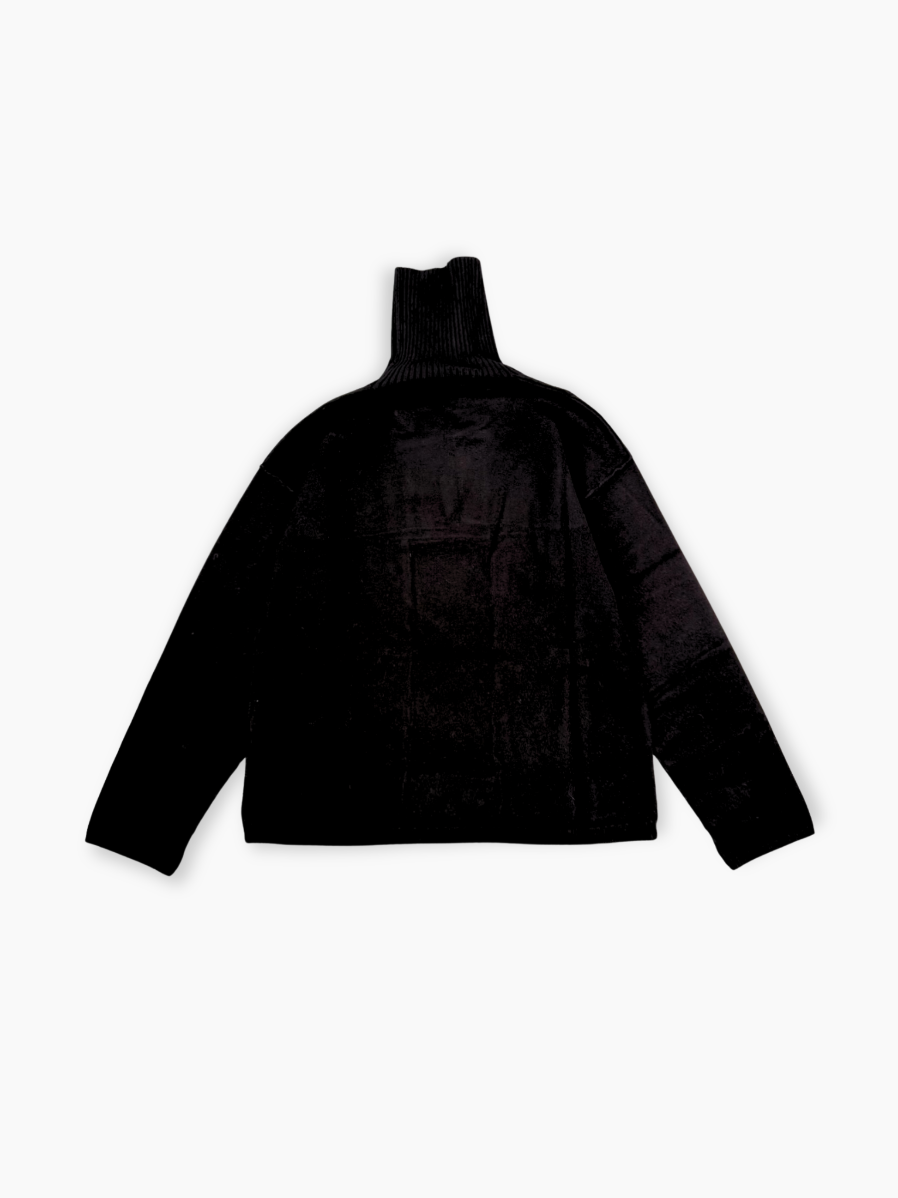 Maglia dolcevita nera Hinnominate con stampa flock tono su tono vista frontale