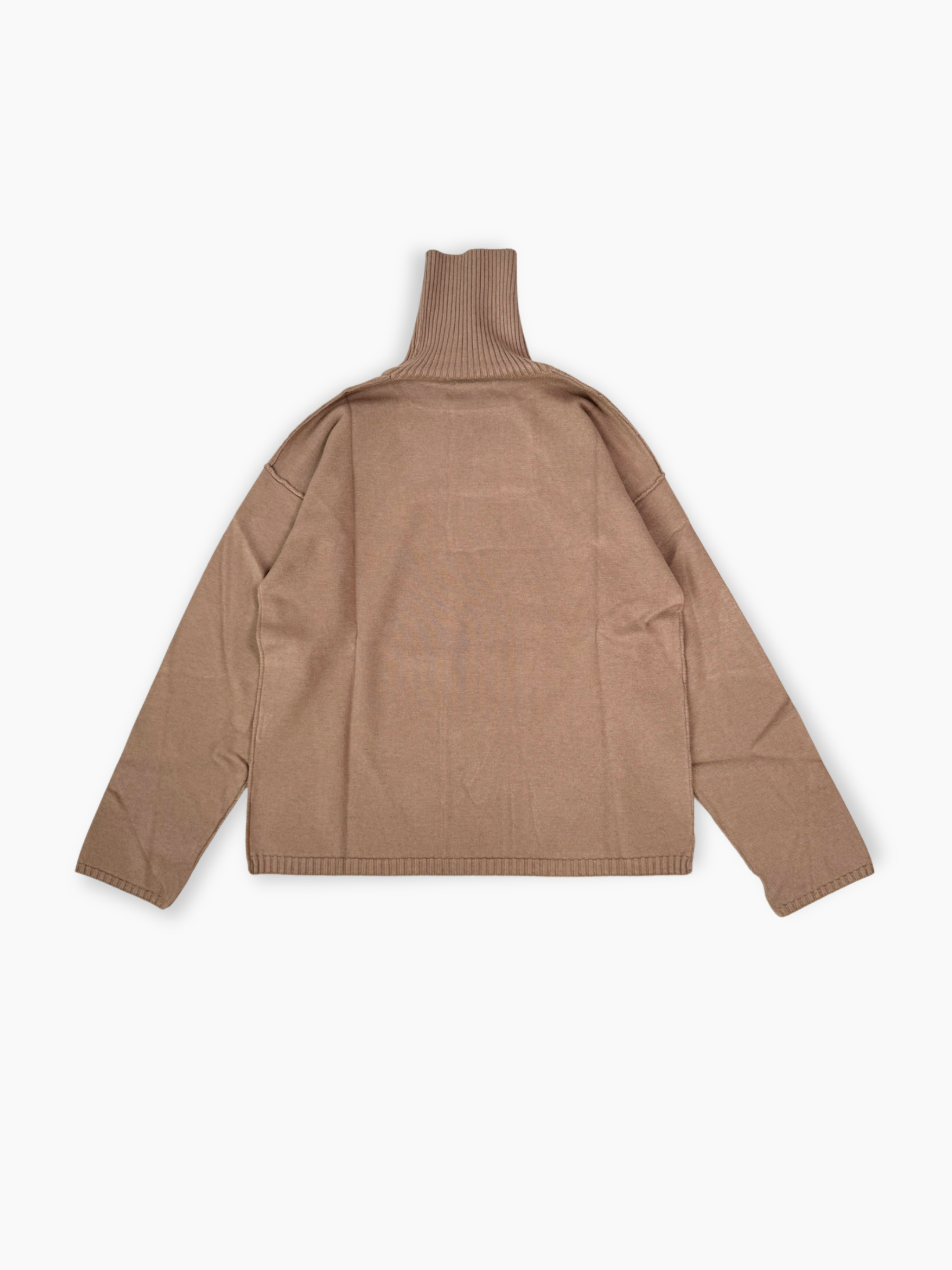 Maglia dolcevita tortora Hinnominate con stampa flock tono su tono vista frontale