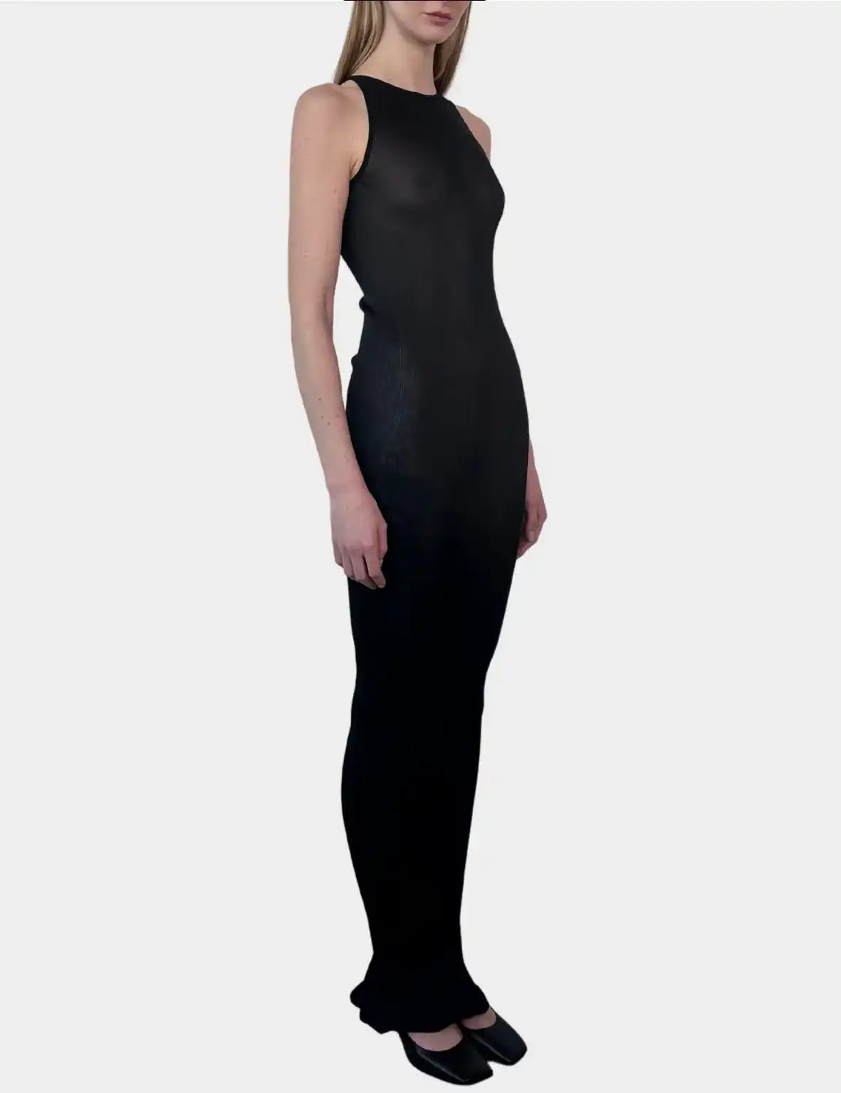 Long Fitted Ribbed Dress