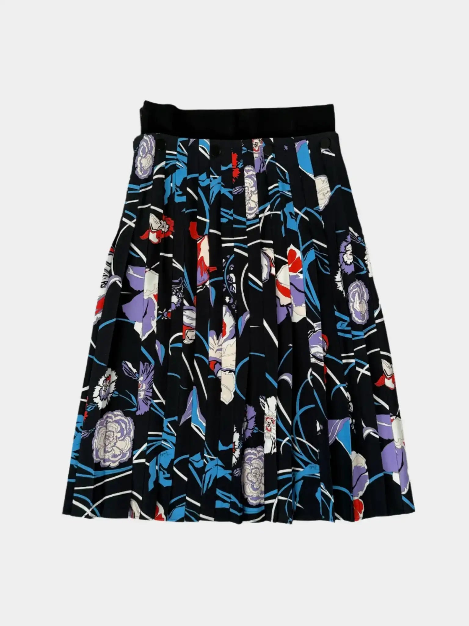 gonna plissé Emilio Pucci, gonna floreale, gonna multicolor, gonna con pieghe, moda donna, Qlhype