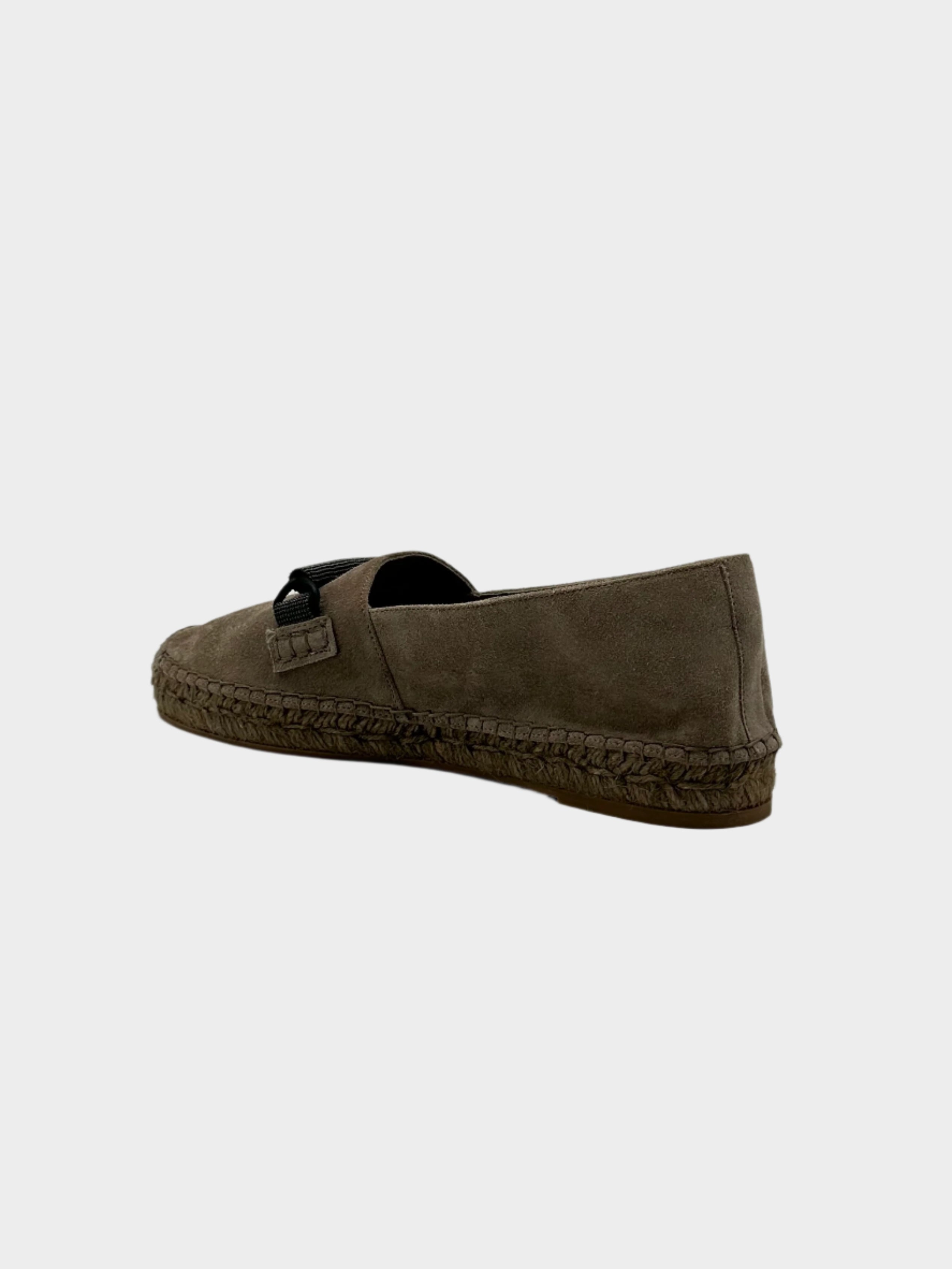 Brown Suede Espadrilles With Decorative Technical Lace