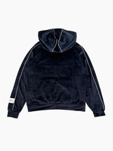 Blue Chenille Hoodie With Piping And Sleeve Label -  | dBlank