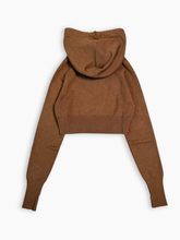 Cropped Teddy Hoodie with Embroidery -  | dBlank