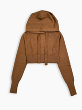 Cropped Teddy Hoodie with Embroidery -  | dBlank