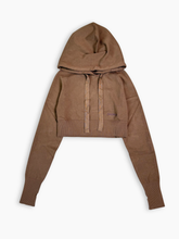 Dove Grey Cropped Hoodie with Embroidery -  | dBlank